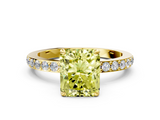Yellow gold Fancy Yellow Radiant  Brilliant Pavé Band Solitaire with Four-Prong Setting_41