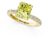 Yellow gold Fancy Yellow Radiant  Brilliant Pavé Band Solitaire with Four-Prong Setting_42