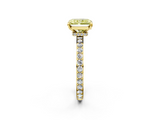 Yellow gold Fancy Yellow Radiant  Brilliant Pavé Band Solitaire with Four-Prong Setting_43