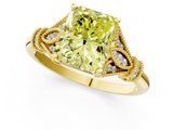 Yellow gold Fancy Yellow Radiant  Brilliant Solitaire with Pave Band and Four-Prong Setting_21