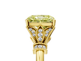 Yellow gold Fancy Yellow Radiant  Brilliant Solitaire with Pave Band and Four-Prong Setting_25