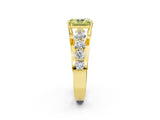 Yellow gold Fancy Yellow Radiant  Brilliant Solitaire with Side Stones on a Pave Band and Four-Prong Setting_26