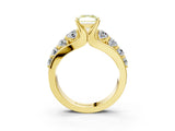 Yellow gold Fancy Yellow Radiant  Brilliant Solitaire with Side Stones on a Pave Band and Four-Prong Setting_27