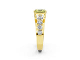 Yellow gold Fancy Yellow Radiant  Brilliant Solitaire with Side Stones on a Pave Band and Four-Prong Setting_39