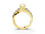 Yellow gold Fancy Yellow Radiant  Brilliant Solitaire with Side Stones on a Pave Band and Four-Prong Setting_40