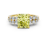 Yellow gold Fancy Yellow Radiant  Cluster Diamond Engagement Ring with Pavé Band and Four-Prong Setting_50