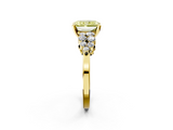 Yellow gold Fancy Yellow Radiant  Cluster Diamond Engagement Ring with Pavé Band and Four-Prong Setting_52
