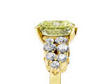 Yellow gold Fancy Yellow Radiant  Cluster Diamond Engagement Ring with Pavé Band and Four-Prong Setting_55