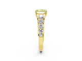 Yellow gold Fancy Yellow Radiant Cut Brilliant Diamond Pavé Band with Six-Prong Setting_2