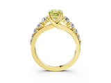 Yellow gold Fancy Yellow Radiant Cut Brilliant Diamond Pavé Band with Six-Prong Setting_3