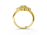 Yellow gold Fancy Yellow Radiant Cut Brilliant Diamond with Cluster Setting on a Beaded Band and Four-Prong Setting_3