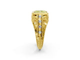 Yellow gold Fancy Yellow Radiant Cut Brilliant Milgrain Filigree Diamond Ring with Square Prong Setting_2