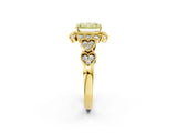 Yellow gold Fancy Yellow Radiant Cut Brilliant Milgrain Pave Heart Band Solitaire Ring_2