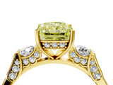 Yellow gold Fancy Yellow Radiant Cut Brilliant Three-Stone Pave Band with Four-Prong Setting_4