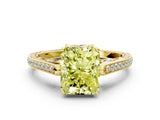 Yellow gold Fancy Yellow Radiant  Cut Cathedral Pave Diamond Engagement Ring with Six-Prong Setting_33