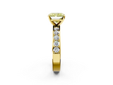 Yellow gold Fancy Yellow Radiant  Cut Channel Set Diamond Engagement Ring with Four-Prong Setting_206