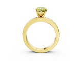 Yellow gold Fancy Yellow Radiant  Cut Channel Set Diamond Engagement Ring with Four-Prong Setting_207
