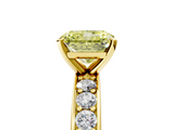 Yellow gold Fancy Yellow Radiant  Cut Channel Set Diamond Engagement Ring with Four-Prong Setting_209