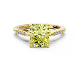Yellow gold Fancy Yellow Radiant  Cut Channel Set Solitaire Engagement Ring with Four-Prong Setting_241