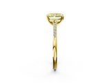 Yellow gold Fancy Yellow Radiant  Cut Channel Set Solitaire Engagement Ring with Four-Prong Setting_243