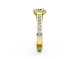 Yellow gold Fancy Yellow Radiant  Cut Channel Set Solitaire Engagement Ring with Prong Setting_22