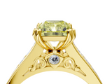 Yellow gold Fancy Yellow Radiant  Cut Channel Set Solitaire Engagement Ring with Prong Setting_24