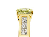 Yellow gold Fancy Yellow Radiant Cut Cut Channel Set Solitaire Ring with Four-Prong Setting_5