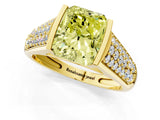 Yellow gold Fancy Yellow Radiant Cut Cut Diamond Channel Set Pave Band with Tension Prong Setting_1