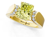 Yellow gold Fancy Yellow Radiant Cut Cut Diamond Channel Set Solitaire Ring with Four-Prong Setting_1