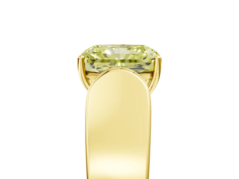Yellow gold Fancy Yellow Radiant Cut Cut Diamond Channel Set Solitaire Ring with Four-Prong Setting_5
