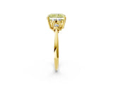 Yellow gold Fancy Yellow Radiant Cut Cut Diamond Cluster Ring with Solitaire Band and Four-Prong Setting_2