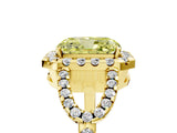 Yellow gold Fancy Yellow Radiant Cut Cut Diamond Halo Engagement Ring with Open Split Pavé Band_5