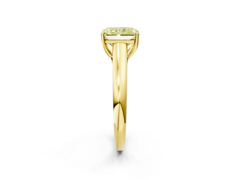 Yellow gold Fancy Yellow Radiant Cut Cut Diamond Solitaire Engagement Ring with Tapered Plain Band and Four-Prong Setting_2