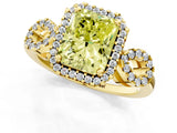 Yellow gold Fancy Yellow Radiant Cut Cut Halo Diamond Infinity Band with Four-Prong Setting_1