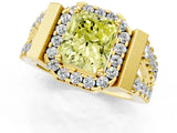 Yellow gold Fancy Yellow Radiant Cut Cut Halo Split Shank Prong Set Ring_1