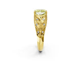 Yellow gold Fancy Yellow Radiant Cut Cut Milgrain Pave Diamond Engagement Ring with Four-Prong Setting_29