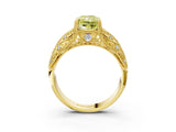 Yellow gold Fancy Yellow Radiant Cut Cut Milgrain Pave Diamond Engagement Ring with Four-Prong Setting_30