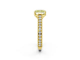Yellow gold Fancy Yellow Radiant Cut Cut Pave Band Milgrain Solitaire Ring_21