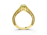 Yellow gold Fancy Yellow Radiant Cut Cut Pave Band Milgrain Solitaire Ring_22