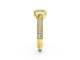 Yellow gold Fancy Yellow Radiant Cut Cut Pave Split Shank Engagement Ring with Four-Prong Setting_2
