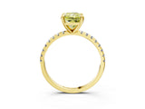 Yellow gold Fancy Yellow Radiant Cut Diamond Brilliant Solitaire Ring with Pavé Band and Four-Prong Setting_15