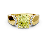 Yellow gold Fancy Yellow Radiant Cut Diamond Channel Set Solitaire Ring with Four-Prong Setting_24