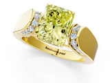 Yellow gold Fancy Yellow Radiant Cut Diamond Channel Set Solitaire Ring with Four-Prong Setting_25