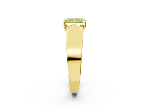 Yellow Gold Radiant Cut Channel Set Engagement Ring Setting for Fancy Yellow Center with Wide Band