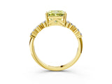 Yellow gold Fancy Yellow Radiant Cut Diamond Cluster Pavé Band with Four-Prong Setting_6