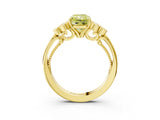Yellow gold Fancy Yellow Radiant  Cut Diamond Engagement Ring with Bezel Set Round Side Stones and Prong Setting_52