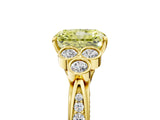 Yellow gold Fancy Yellow Radiant  Cut Diamond Engagement Ring with Bezel Set Round Side Stones and Prong Setting_54