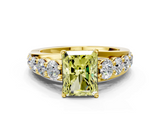 Yellow gold Fancy Yellow Radiant  Cut Diamond Engagement Ring with Pavé Band and Four-Prong Setting_3