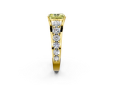 Yellow gold Fancy Yellow Radiant  Cut Diamond Engagement Ring with Pavé Band and Four-Prong Setting_5