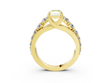 Yellow gold Fancy Yellow Radiant  Cut Diamond Engagement Ring with Pavé Band and Four-Prong Setting_6